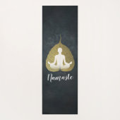 Yoga Instructor Meditation Pose Gold Bodhi Leaf Yogamatte (Rückseite)