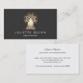 Yoga Instructor Meditation Pose Gold Lotus Mandala Visitenkarte (Vorne/Hinten)