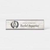 Yoga Instructor Meditation Pose Healer ZEN Symbol Schreibtischnamensplakette (Vorderseite )
