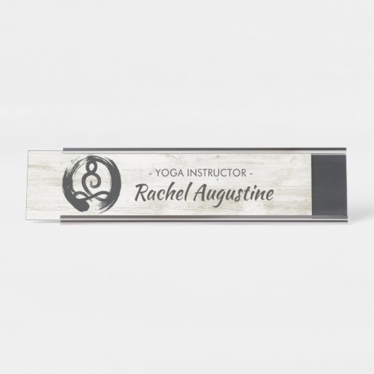 Yoga Instructor Meditation Pose Healer ZEN Symbol Schreibtischnamensplakette (Vorderseite )
