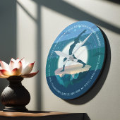 Yoga Instructor Meditation Pose Moon Flying Island Runde Wanduhr