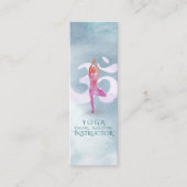 Yoga Instructor Meditation Pose Om Sign Wasserfarb Mini Visitenkarte (Vorderseite)