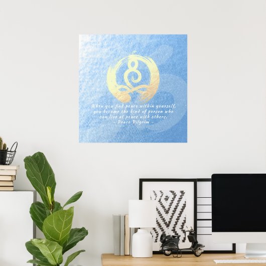Yoga Instructor Meditation Pose Quotes Zen OM-Zeic Poster (Heimbüro)