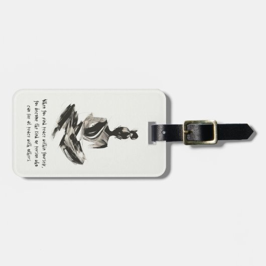 Yoga Instructor Meditation Pose Schlaganfall Zitat Gepäckanhänger (Vorderseite horizontal)