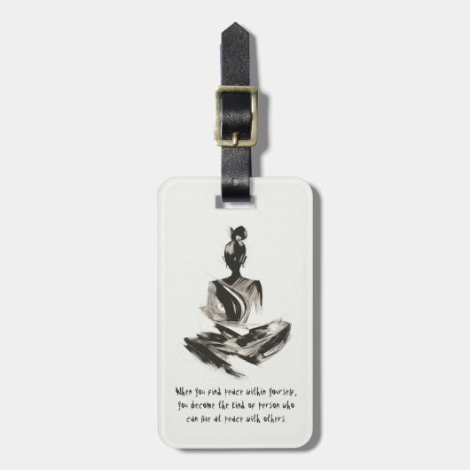 Yoga Instructor Meditation Pose Schlaganfall Zitat Gepäckanhänger (Vorderseite vertikal)