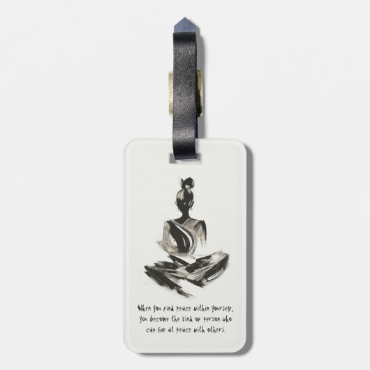 Yoga Instructor Meditation Pose Schlaganfall Zitat Gepäckanhänger (Rückseite vertikal)