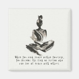 Yoga Instructor Meditation Pose Schlaganfall Zitat Magnet