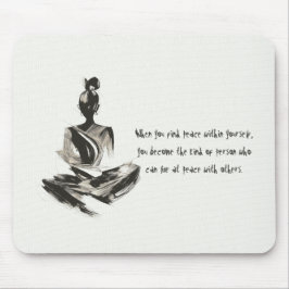 Yoga Instructor Meditation Pose Schlaganfall Zitat Mousepad