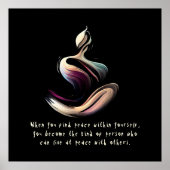 Yoga Instructor Meditation Pose Schlaganfall Zitat Poster (Vorne)