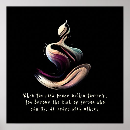 Yoga Instructor Meditation Pose Schlaganfall Zitat Poster (Vorne)