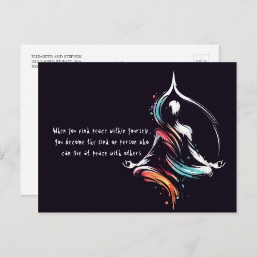 Yoga Instructor Meditation Pose Schlaganfall Zitat Postkarte (Vorne/Hinten)