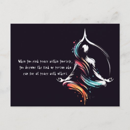 Yoga Instructor Meditation Pose Schlaganfall Zitat Postkarte (Vorderseite)