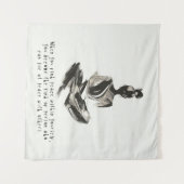 Yoga Instructor Meditation Pose Schlaganfall Zitat Wandteppich (Vorderseite (Horizontal))