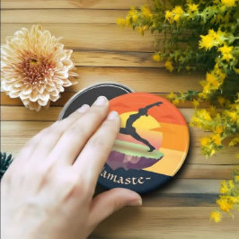 Yoga Instructor Meditation Pose Sun Flying Island Magnet