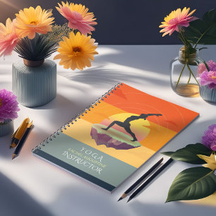 Yoga Instructor Meditation Pose Sun Flying Island Notizblock