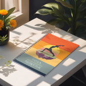 Yoga Instructor Meditation Pose Sun Flying Island Notizblock