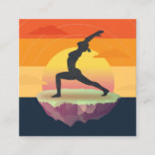 Yoga Instructor Meditation Pose Sun Flying Island Quadratische Visitenkarte (Vorderseite)