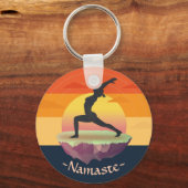 Yoga Instructor Meditation Pose Sun Flying Island Schlüsselanhänger (Vorderseite)