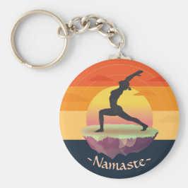 Yoga Instructor Meditation Pose Sun Flying Island Schlüsselanhänger