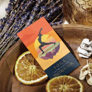 Yoga Instructor Meditation Pose Sun Flying Island Visitenkarte