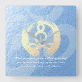 Yoga Instructor Meditation Pose Zen OM Kurse Quadratische Wanduhr