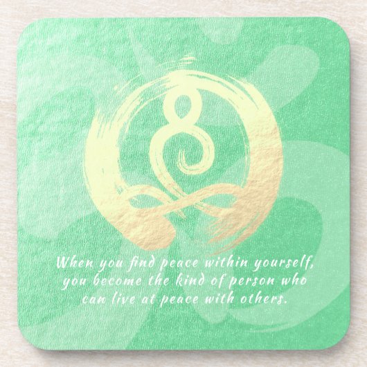 Yoga Instructor Meditation Pose Zen OM Kurszeichen Getränkeuntersetzer (Vorderseite)