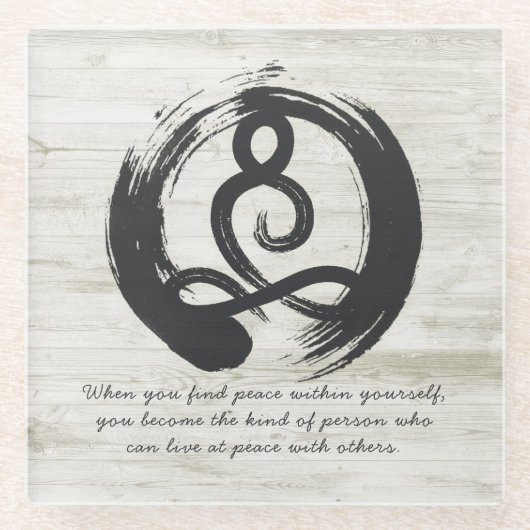 Yoga Instructor Meditation Pose Zen Symbol Quotes Glasuntersetzer (Vorderseite)