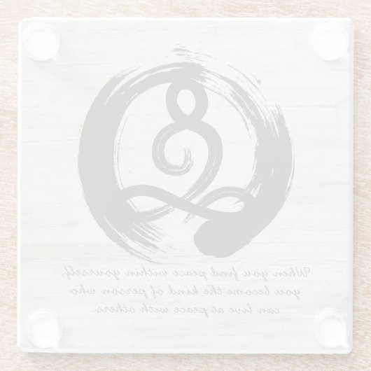 Yoga Instructor Meditation Pose Zen Symbol Quotes Glasuntersetzer (Rückseite)