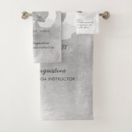 YOGA Instructor Meditation Tree Pose Om Sign Quote Badhandtuch Set