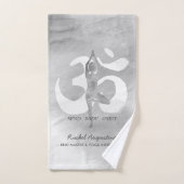 YOGA Instructor Meditation Tree Pose Om Sign Quote Badhandtuch Set (Handtuch)