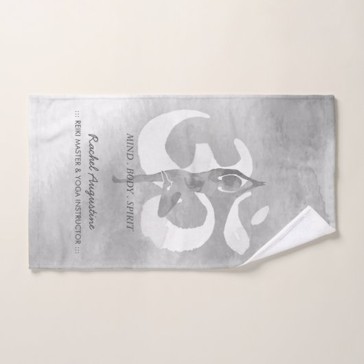YOGA Instructor Meditation Tree Pose Om Sign Quote Badhandtuch Set (Handtuch)