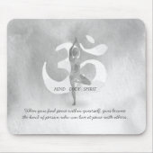 YOGA Instructor Meditation Tree Pose Om Sign Quote Mousepad (Vorne)