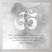 YOGA Instructor Meditation Tree Pose Om Sign Quote Poster (Vorne)