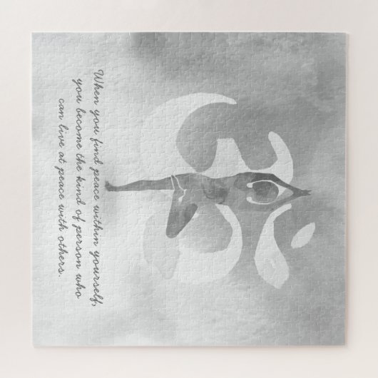 YOGA Instructor Meditation Tree Pose Om Sign Quote Puzzle (Horizontal)