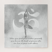 YOGA Instructor Meditation Tree Pose Om Sign Quote