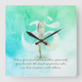 YOGA Instructor Meditation Tree Pose Om Sign Quote Quadratische Wanduhr (Vorderseite)