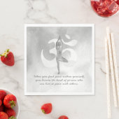 YOGA Instructor Meditation Tree Pose Om Sign Quote Serviette (Beispiel)