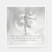 YOGA Instructor Meditation Tree Pose Om Sign Quote Serviette (Vorderseite)