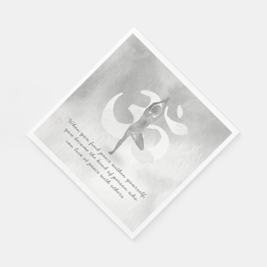 YOGA Instructor Meditation Tree Pose Om Sign Quote Serviette (Ecke)