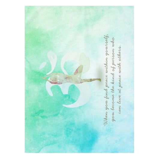 YOGA Instructor Meditation Tree Pose Om Sign Quote Tischdecke (Vorderseite)