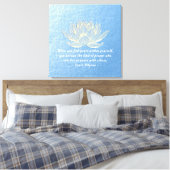 YOGA Instructor Meditation Zitat Blue Gold Lotus Leinwanddruck (Insitu (Schlafzimmer))