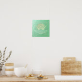 YOGA Instructor Meditation Zitat Blue Gold Lotus Poster (Küche)