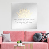 YOGA Instructor Meditation Zitat Silver Gold Lotus Leinwanddruck (Insitu (Wohnzimmer))