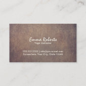 Yoga Instructor Meditor Fett Text Vintag Visitenkarte (Rückseite)