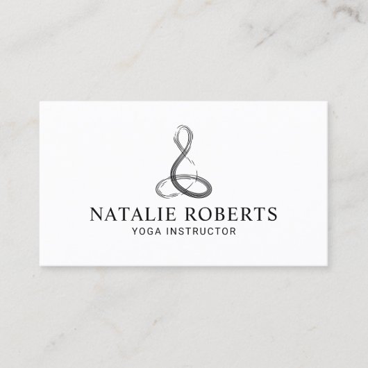Yoga Instructor Meditor Logo Minimalistisch Visitenkarte (Vorderseite)