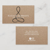 Yoga Instructor Meditor Logo Rustic Kraft Visitenkarte (Vorne/Hinten)