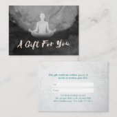 Yoga Instructor Meditor Pose Geschenkgutschein Rabattkarte (Vorne/Hinten)