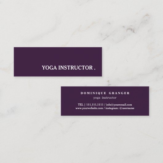 Yoga Instructor Mini Visitenkarte (Vorne/Hinten)