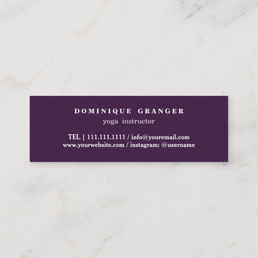 Yoga Instructor Mini Visitenkarte (Rückseite)