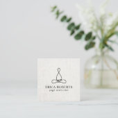 Yoga Instructor Minimalistisch Line Logo Elegante  Quadratische Visitenkarte (Stehend Vorderseite)